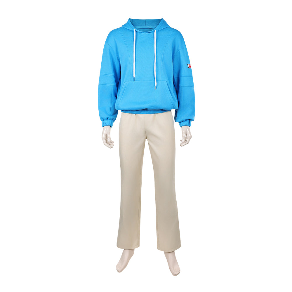 Sakamoto Days (2026) Shin Asakura Blue Hoodie Set Outfits Cosplay Costume