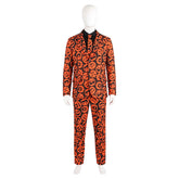Saturday Night Live David S. Pumpkins Funny Orange Suit Outfits Halloween Cosplay Costume