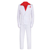 Scarface Tony Montana White Suit Red Shirt Set Outfits Cosplay Costume