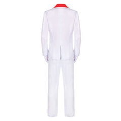 Scarface Tony Montana White Suit Red Shirt Set Outfits Cosplay Costume