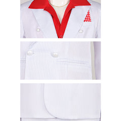 Scarface Tony Montana White Suit Red Shirt Set Outfits Cosplay Costume