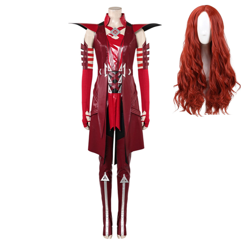 Mv Rivals (2024) Scarlet Witch Wanda Maximoff Red Dress Outfits Cosplay Costume