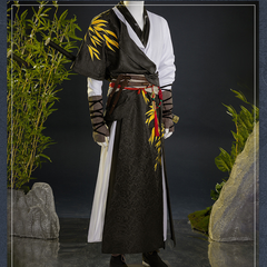 Where Winds Meet (2025) Player Black White Set Wuxia Hanfu Outfits Cosplay Costume