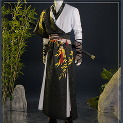 Where Winds Meet (2025) Player Black White Set Wuxia Hanfu Outfits Cosplay Costume