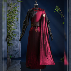 Where Winds Meet (2025) San Geng Tian Sect Red Set Wuxia Hanfu Outfits Cosplay Costume