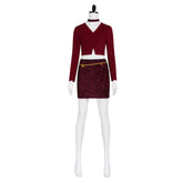Silent Hill Maria Red Top Skirt Set Outfits Horror Halloween Cosplay Costume