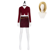 Silent Hill 2 Remake Maria Red Top Skirt Set Outfits Horror Halloween Cosplay Costume