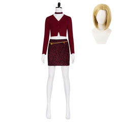 Silent Hill 2 Remake Maria Red Top Skirt Set Outfits Horror Halloween Cosplay Costume