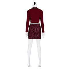 Silent Hill Maria Red Top Skirt Set Outfits Horror Halloween Cosplay Costume