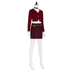 Silent Hill Maria Red Top Skirt Set Outfits Horror Halloween Cosplay Costume