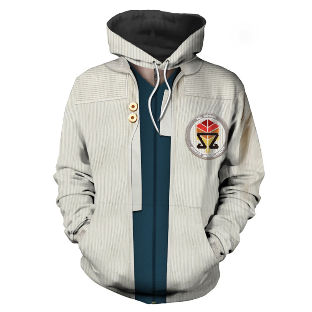 Skeleton Crew (2024) Neel White Uniform Zip-Up Hoodie Outfits Cosplay Costume