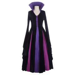 Sleeping Beauty Maleficent Black Purple Dress Set Outfits Halloween Cosplay Costume