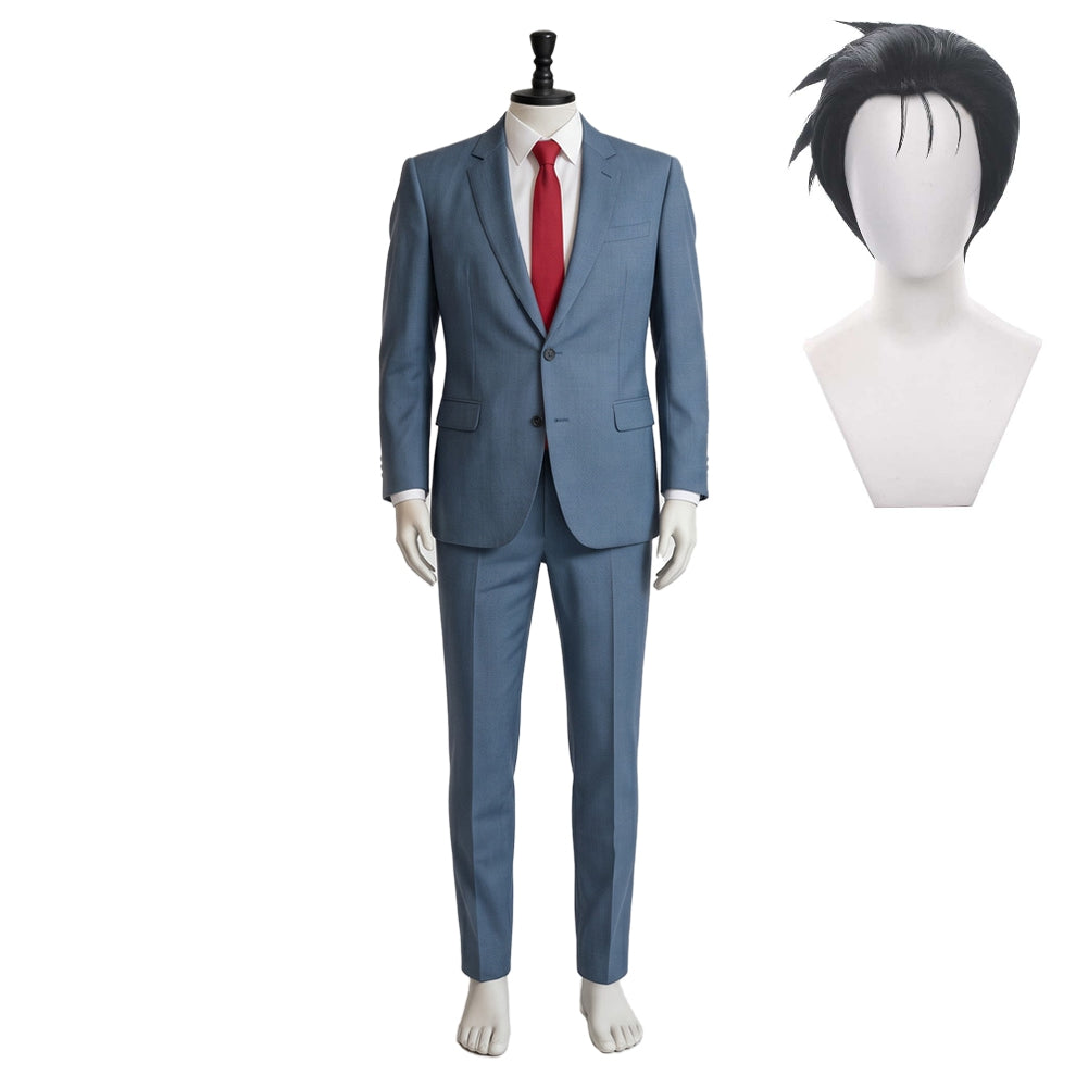 Smoking Behind The Supermarket With You (2026) Sasaki Blue Suit Set Outfits Cosplay Costume