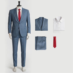 Smoking Behind The Supermarket With You (2026) Sasaki Blue Suit Set Outfits Cosplay Costume