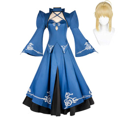 Fate/Stay Night Saber Alter Altria Pendragon Blue Skirt Outfits Cosplay Costume