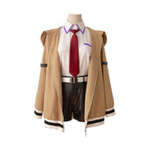 Steins Gate Kurisu Makise Brown Jacket Set Outfits Cosplay Costume