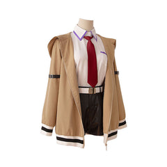 Steins Gate Kurisu Makise Brown Jacket Set Outfits Cosplay Costume