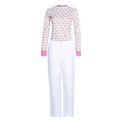 Stranger Things (2025) Eleven 11 Jane Hopper Print Top Trousers Outfits Cosplay Costume