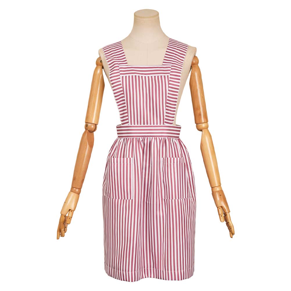 Stranger Things (2025) Nancy Wheeler Pink Striped Apron Outfits Cosplay Costume