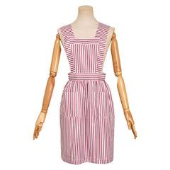 Stranger Things (2025) Nancy Wheeler Pink Striped Apron Outfits Cosplay Costume
