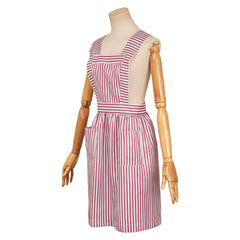 Stranger Things (2025) Nancy Wheeler Pink Striped Apron Outfits Cosplay Costume