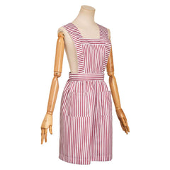 Stranger Things (2025) Nancy Wheeler Pink Striped Apron Outfits Cosplay Costume