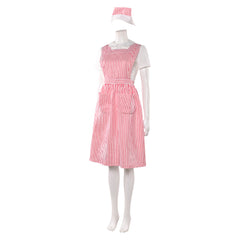 Stranger Things (2025) Nancy Wheeler Red Striped Dress Set Outfits Cosplay Costume