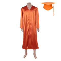 Stranger Things (2026) Dustin Henderson Orange Cap And Gown Academic Set Outfits Cosplay Costume