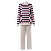 Stranger Things Nancy Wheeler Striped Shirt Set Outfits Cosplay Costume