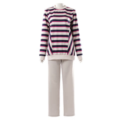 Stranger Things Nancy Wheeler Striped Shirt Set Outfits Cosplay Costume