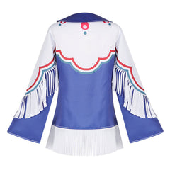 Street Fighter 6 Lily Blue White Tassels Shirt Top Outfits Cosplay Costume