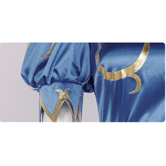 Street Fighter Chun Li Blue Dress Set Outfit Cosplay Costume