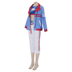 Tamamo Cross Blue White Jacket Pants Set Outfits Cosplay Costume
