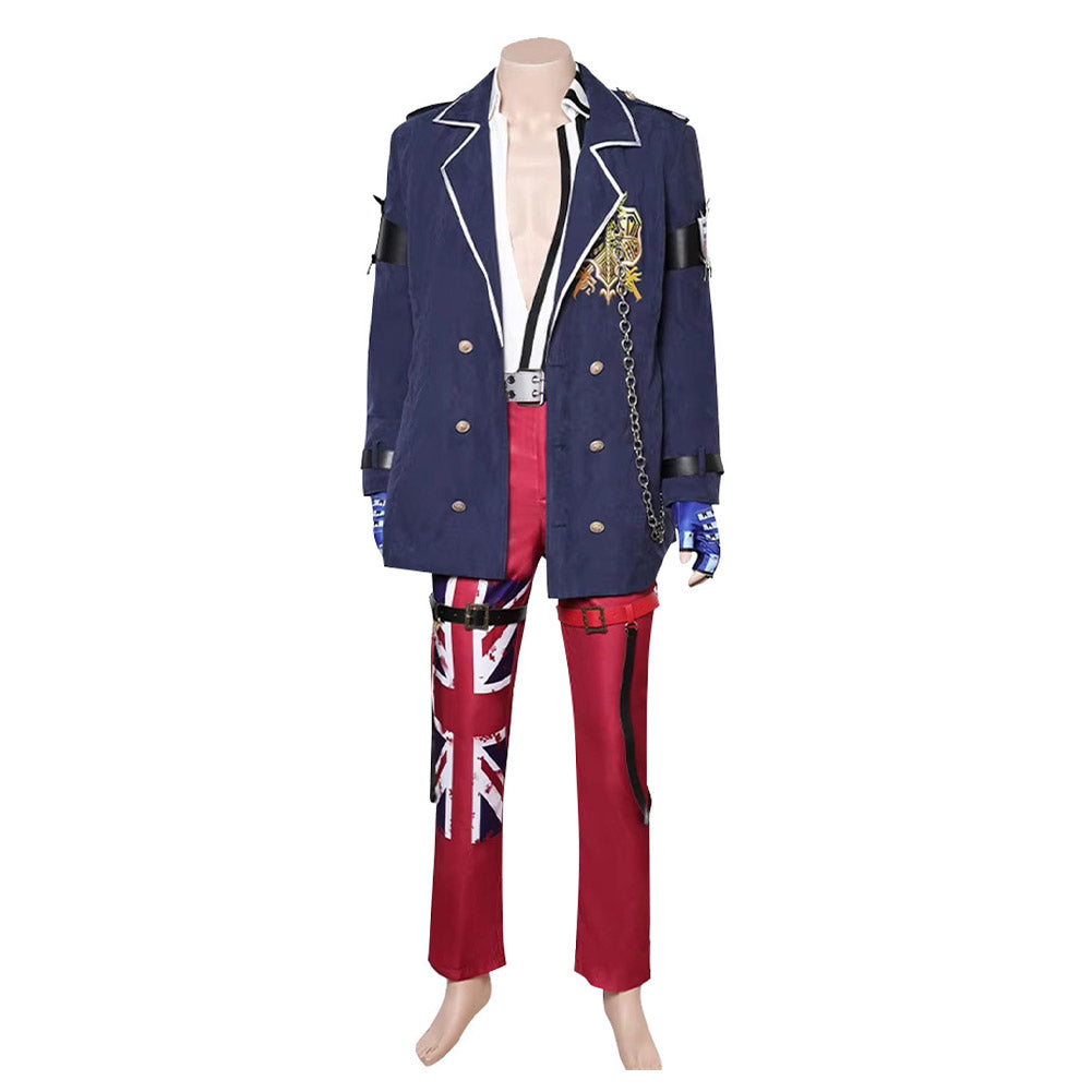 Tekken 8 Steve Fox Blue Red Boxer Outfits Cosplay Costume Carnival Suit