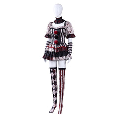Terrifier 4 (2026) Art The Clown Striped Black Red Dress Set Outfits Cosplay Costume