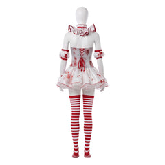 Terrifier 4 (2026) Clown White Red Dress Set Outfits Halloween Horror Cosplay Costume