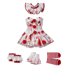 Terrifier 4 (2026) Clown White Red Dress Set Outfits Halloween Horror Cosplay Costume