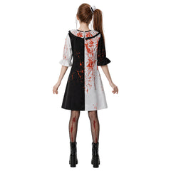Terrifier 4 (2026) The Little Pale Girl Bloodstain Clown Dress Halloween Cosplay Costume