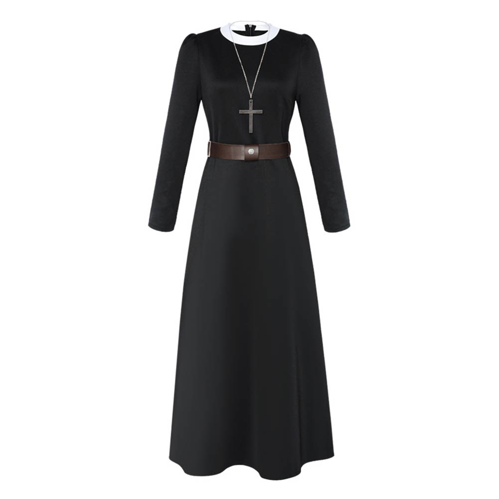 The Conjuring Nun Black Outfits Halloween Horror Cosplay Costume