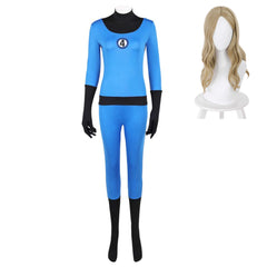 The Fantastic Four: First Steps (2025) Invisible Woman Susan Storm Blue Black Jumpsuit Cosplay Costume