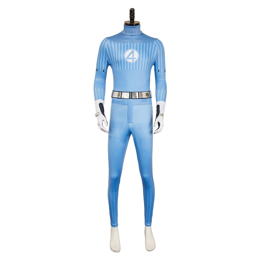 The Fantastic Four: First Steps (2025) Mr. Fantastic Blue Stripes Jumpsuit Cosplay Costume