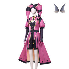 The Freak Circus Columbina Pink Clown Outfits Cosplay Costume Halloween Suit