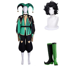 The Freak Circus Harlequin Green Black Clown Set Outfits Cosplay Costume