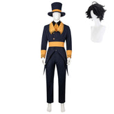 The Freak Circus Ticket Taker Black Yellow Set Outfits Cosplay Costume Halloween Suit