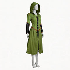 The Hobbit Tauriel Green Hooded Robe Dress Medieval Outfits Cosplay Costume