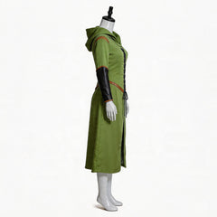 The Hobbit Tauriel Green Hooded Robe Dress Medieval Outfits Cosplay Costume