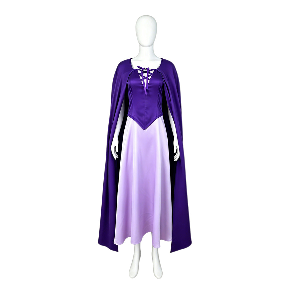 The Little Mermaid Vanessa Ursula Purple Dress Cloak Set Outfits Cosplay Costume
