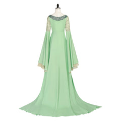 The Lord Of The Rings Arwen Undómiel Green Dress Crown Outfits Cosplay Costume
