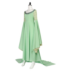 The Lord Of The Rings Arwen Undómiel Green Dress Crown Outfits Cosplay Costume