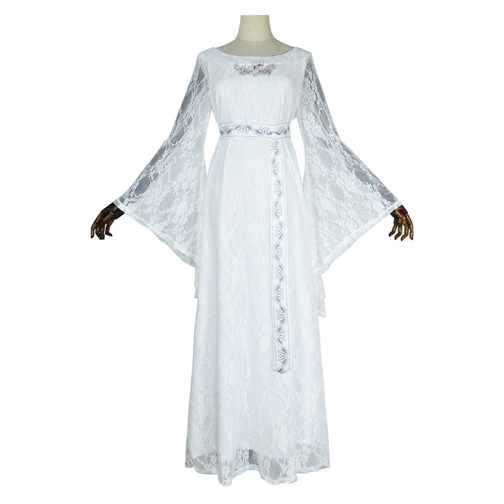 The Lord of The Rings Season 2 (2024) Galadriel White Dress Outfits Cosplay Costume